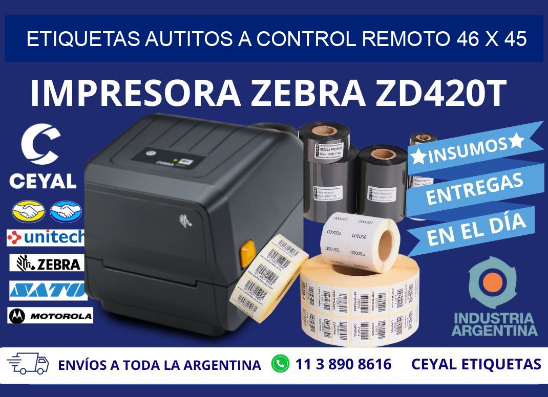 ETIQUETAS AUTITOS A CONTROL REMOTO 46 x 45