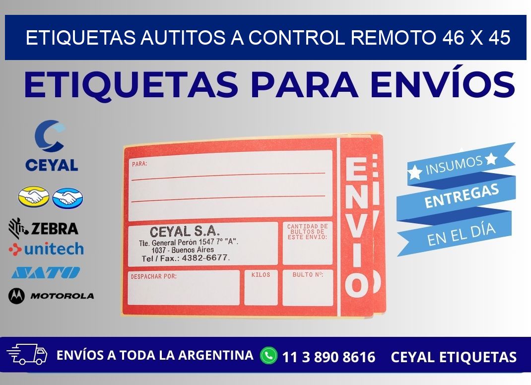 ETIQUETAS AUTITOS A CONTROL REMOTO 46 x 45