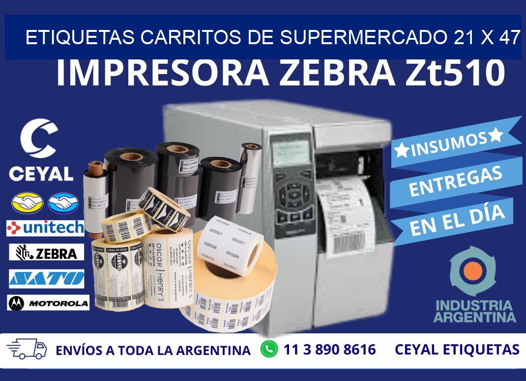 ETIQUETAS CARRITOS DE SUPERMERCADO 21 x 47