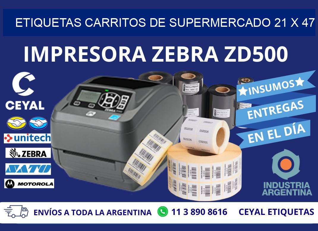 ETIQUETAS CARRITOS DE SUPERMERCADO 21 x 47