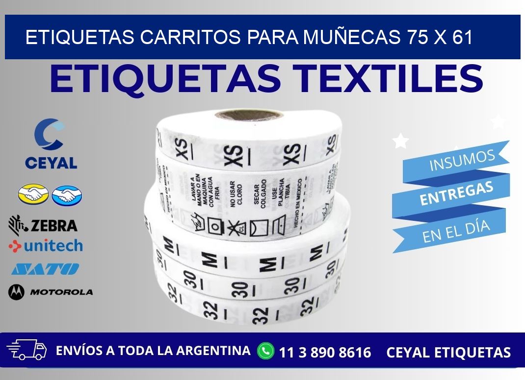 ETIQUETAS CARRITOS PARA MUÑECAS 75 x 61