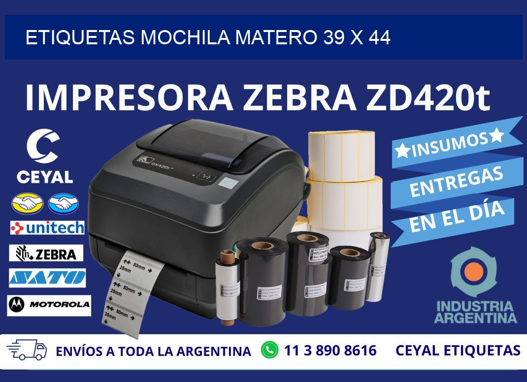 ETIQUETAS MOCHILA MATERO 39 x 44