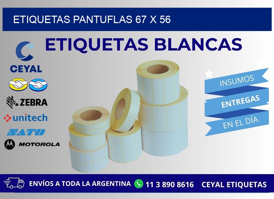 ETIQUETAS PANTUFLAS 67 x 56