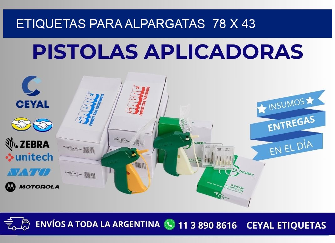 ETIQUETAS PARA ALPARGATAS  78 x 43