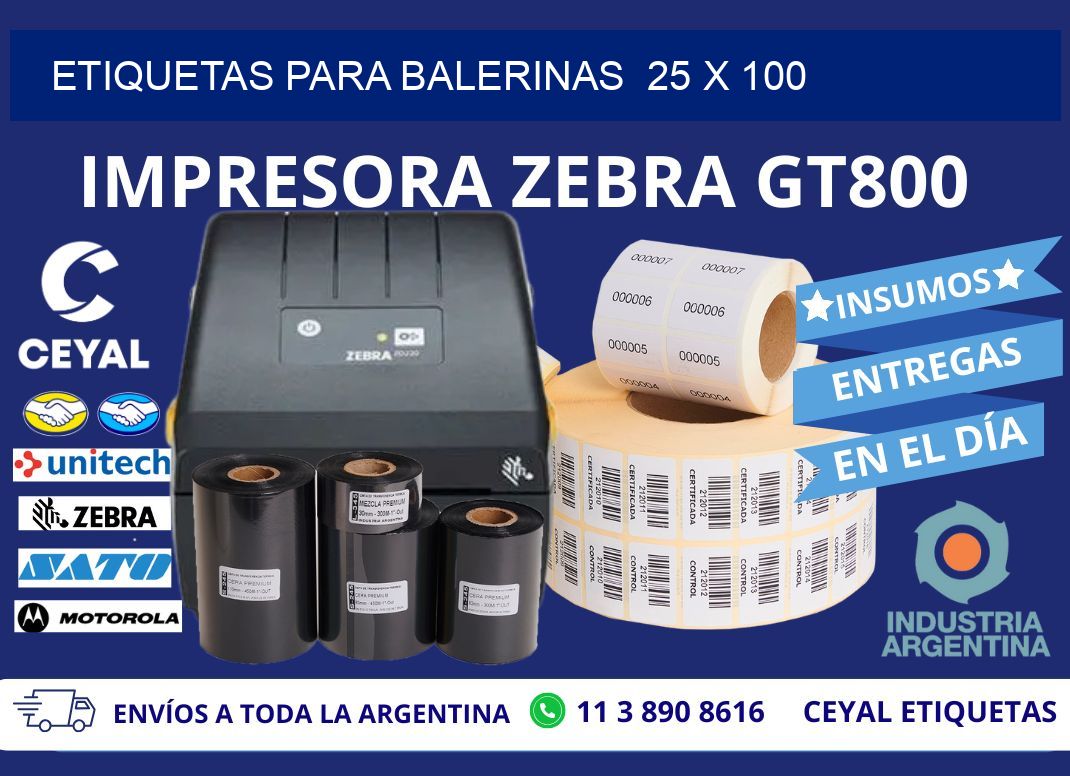 ETIQUETAS PARA BALERINAS  25 x 100
