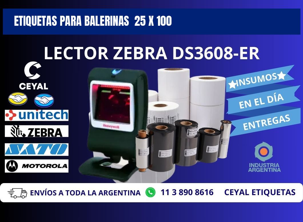 ETIQUETAS PARA BALERINAS  25 x 100
