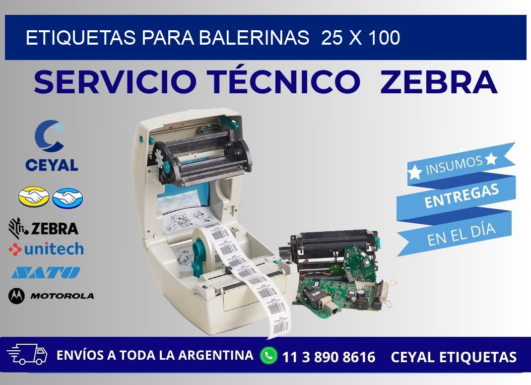 ETIQUETAS PARA BALERINAS  25 x 100