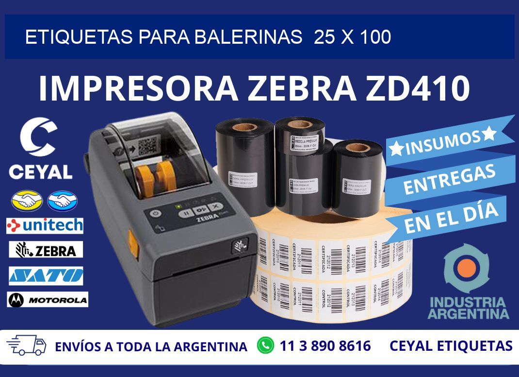 ETIQUETAS PARA BALERINAS  25 x 100
