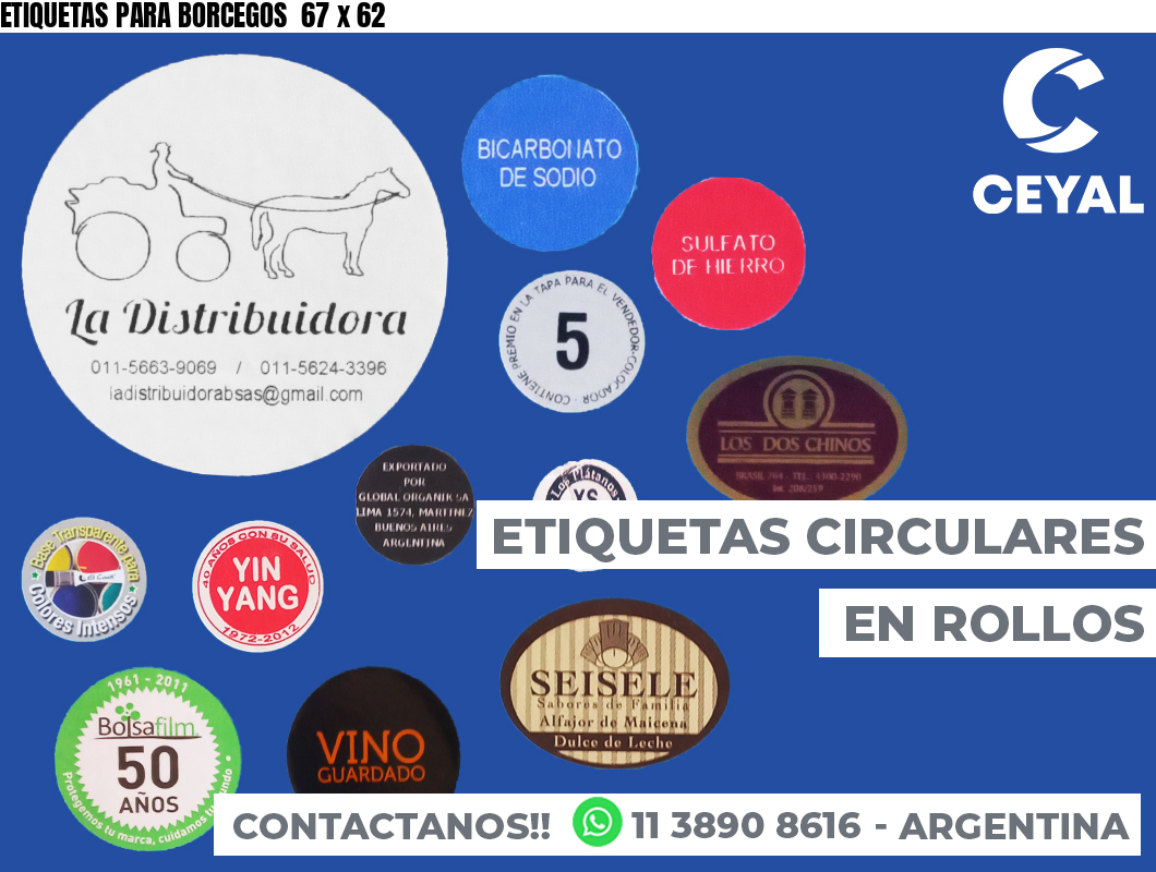 ETIQUETAS PARA BORCEGOS  67 x 62