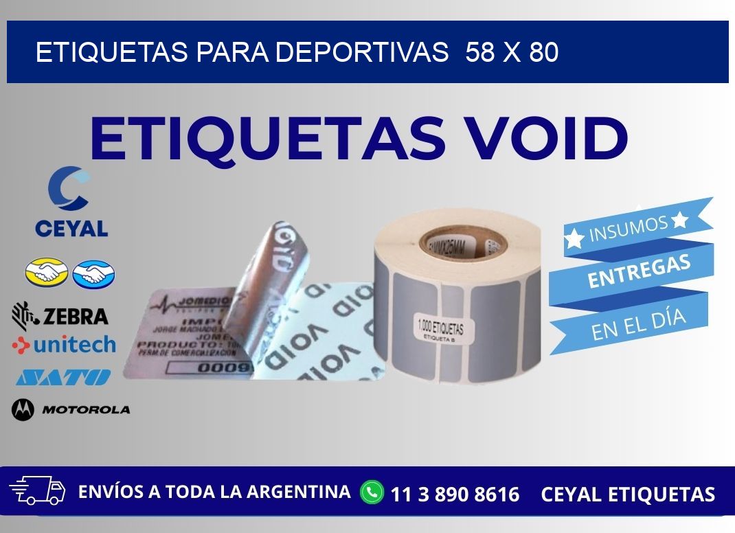 ETIQUETAS PARA DEPORTIVAS 58 x 80