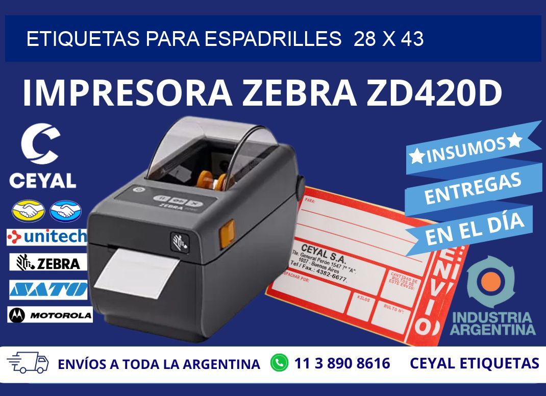 ETIQUETAS PARA ESPADRILLES  28 x 43