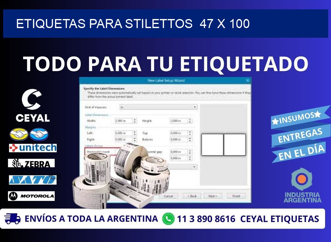 ETIQUETAS PARA STILETTOS 47 x 100