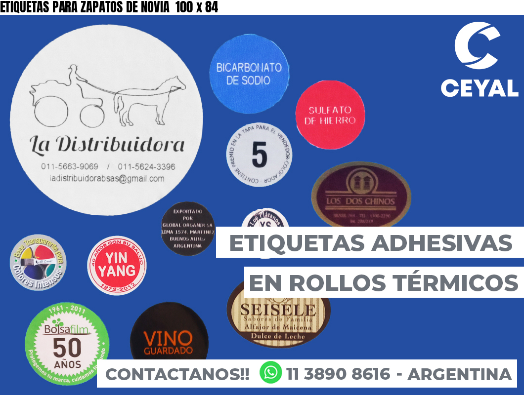 ETIQUETAS PARA ZAPATOS DE NOVIA 100 x 84