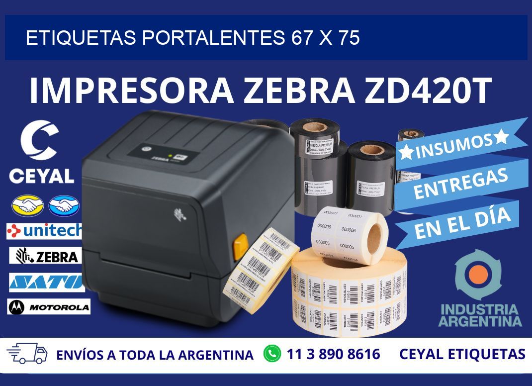 ETIQUETAS PORTALENTES 67 x 75