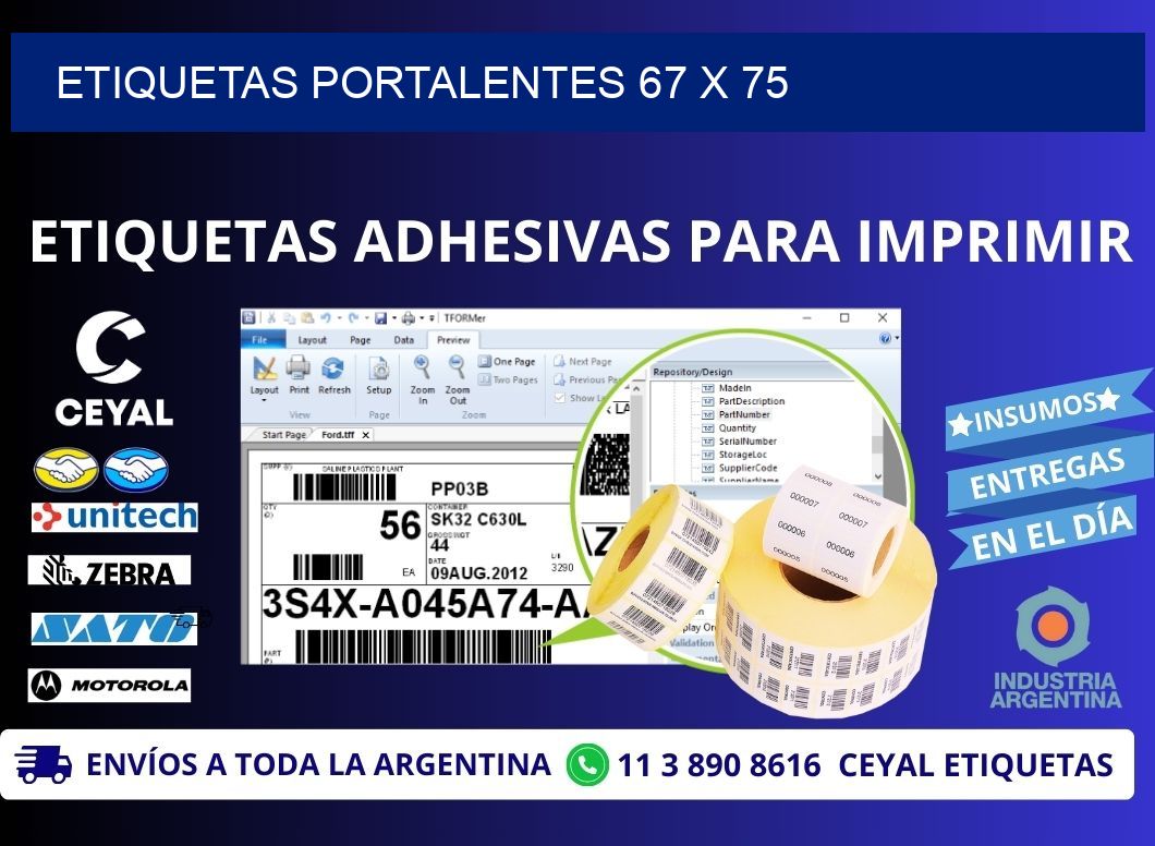 ETIQUETAS PORTALENTES 67 x 75