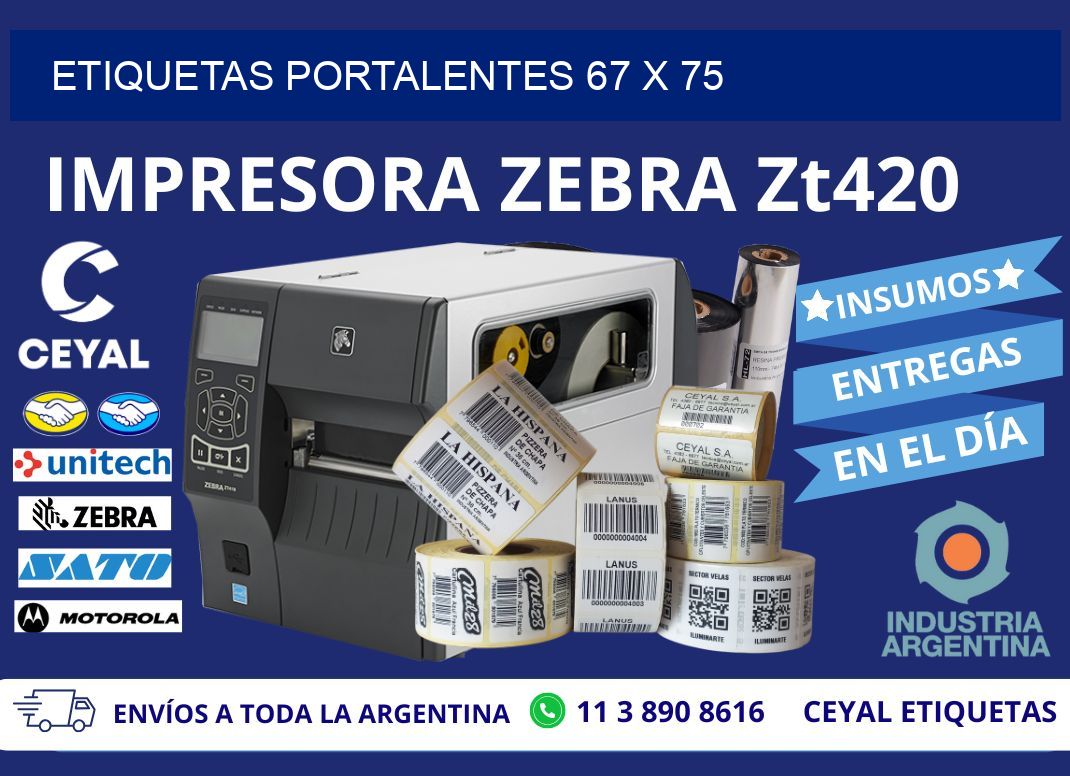 ETIQUETAS PORTALENTES 67 x 75