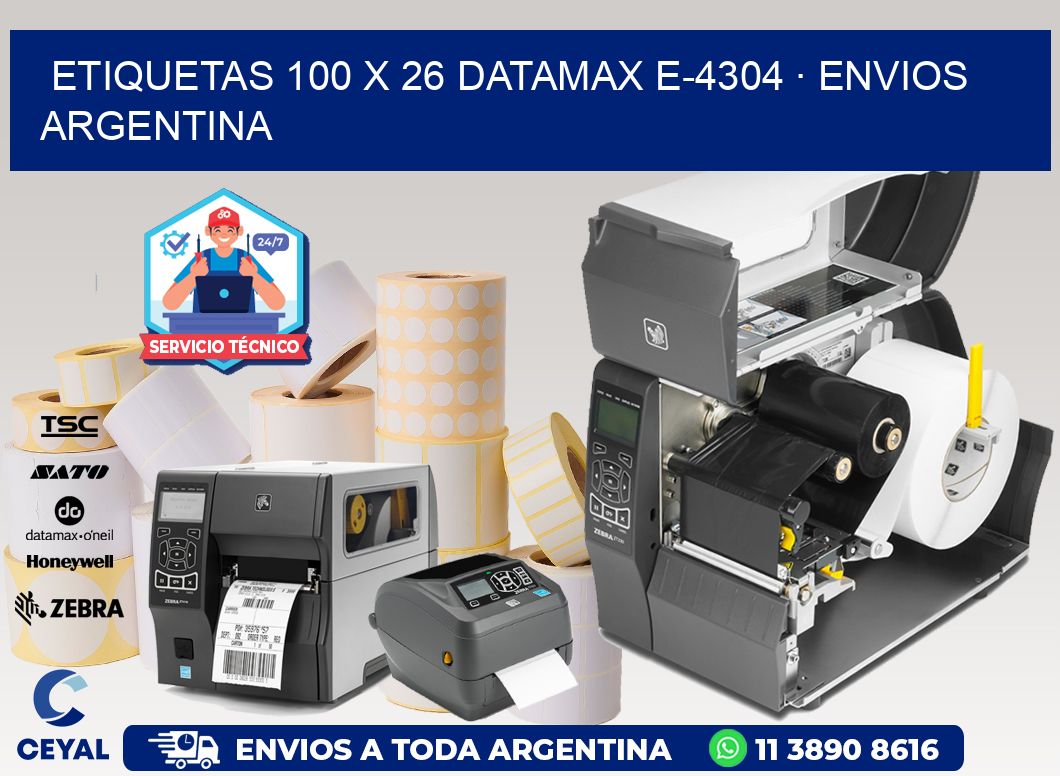 ETIQUETAS 100 x 26 DATAMAX E-4304 · ENVIOS ARGENTINA