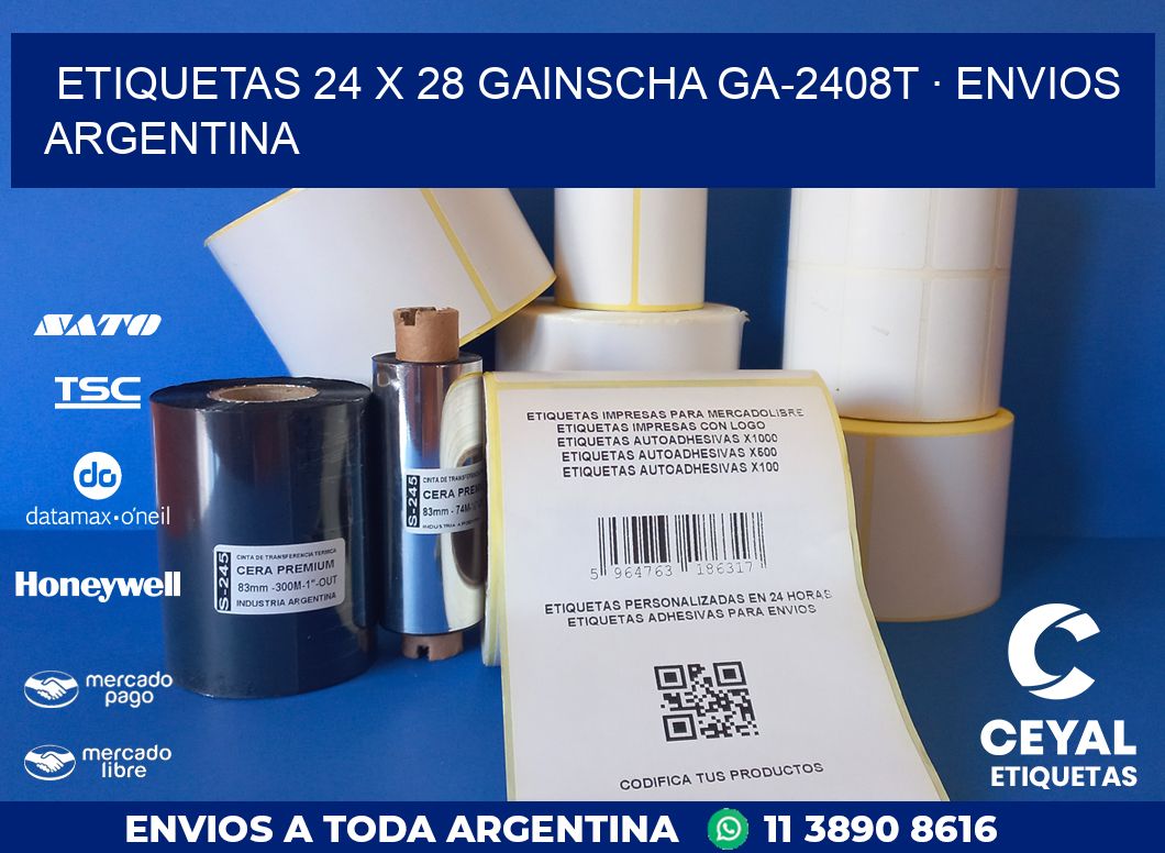 ETIQUETAS 24 x 28 GAINSCHA GA-2408T · ENVIOS ARGENTINA