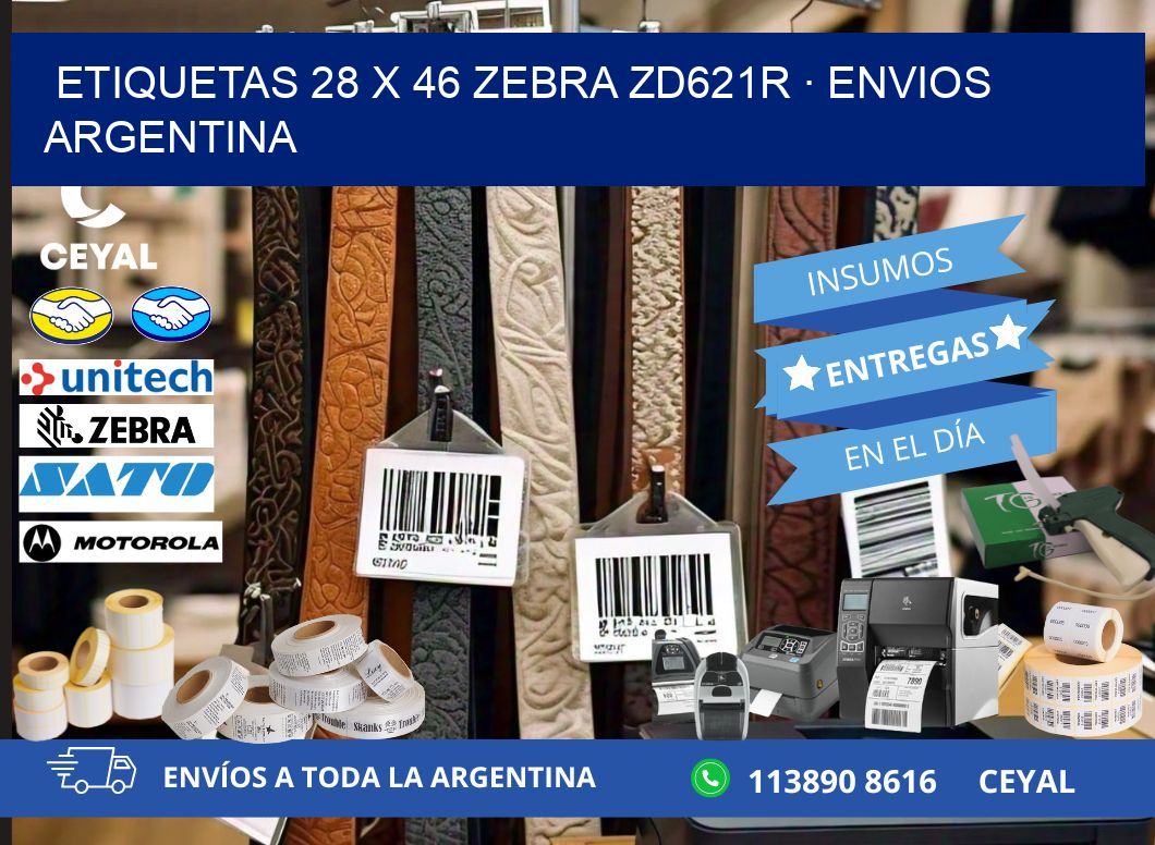 ETIQUETAS 28 x 46 ZEBRA ZD621R · ENVIOS ARGENTINA