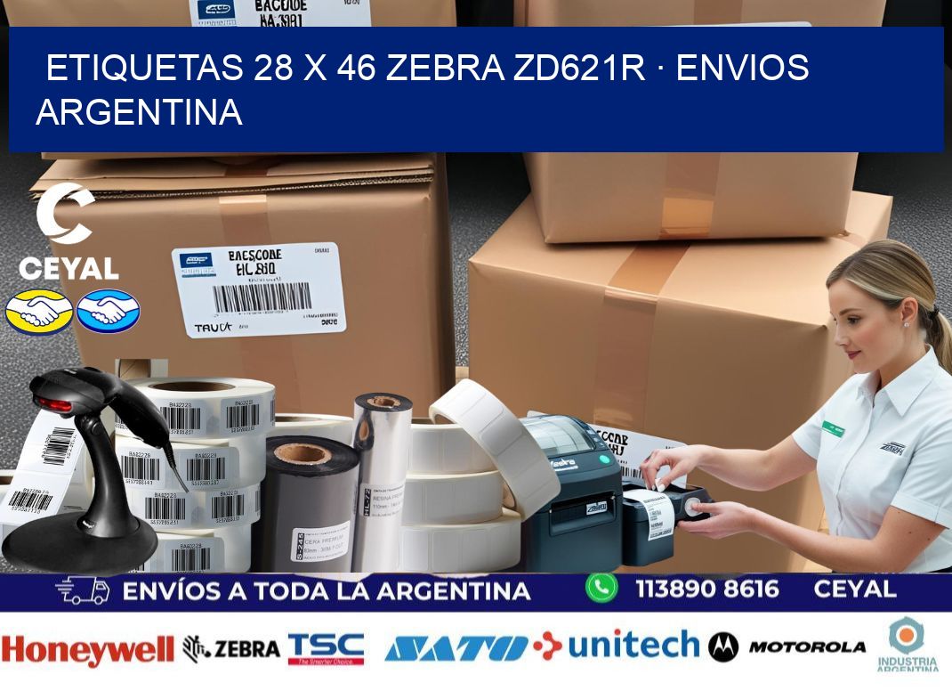 ETIQUETAS 28 x 46 ZEBRA ZD621R · ENVIOS ARGENTINA