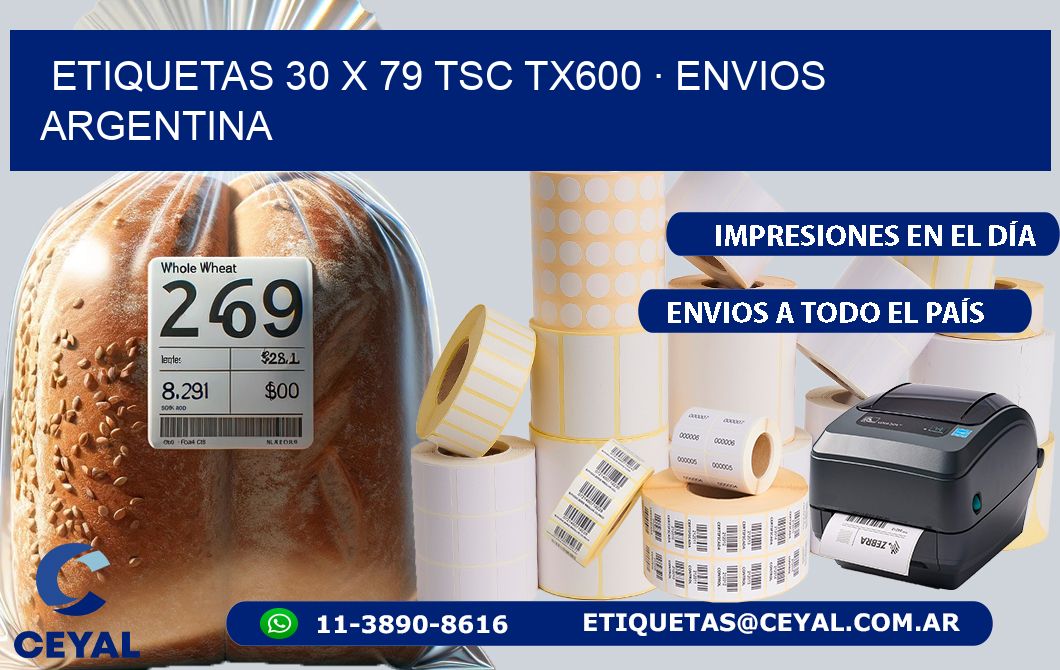 ETIQUETAS 30 x 79 TSC TX600 · ENVIOS ARGENTINA