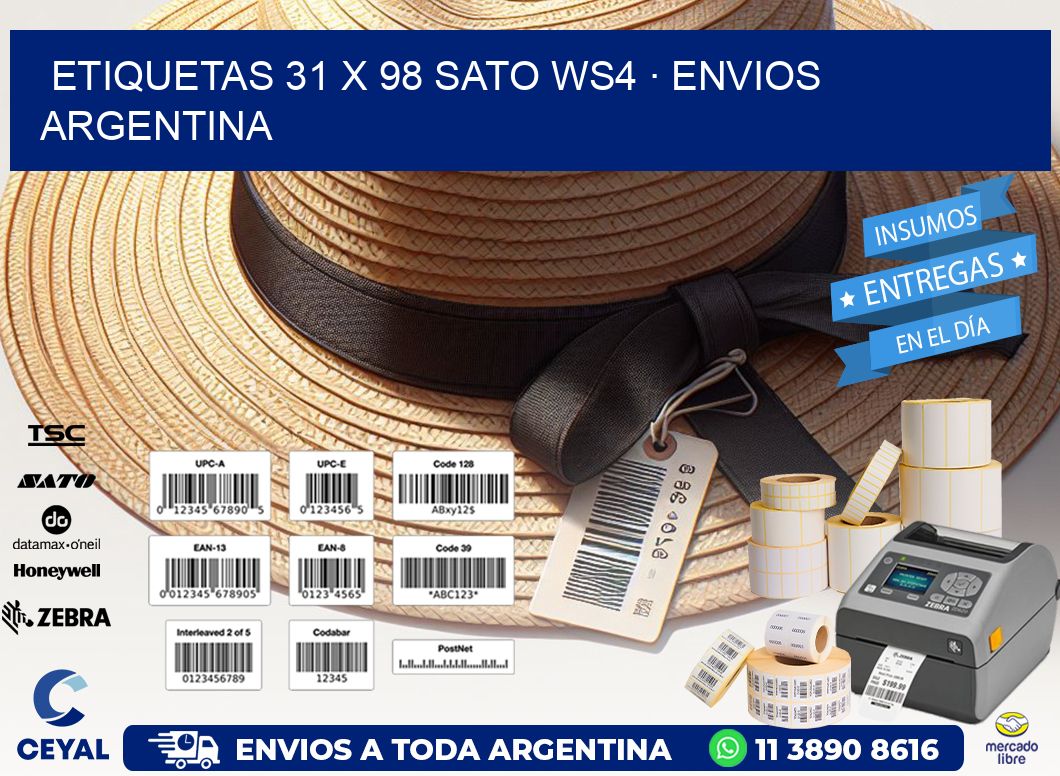 ETIQUETAS 31 x 98 SATO WS4 · ENVIOS ARGENTINA