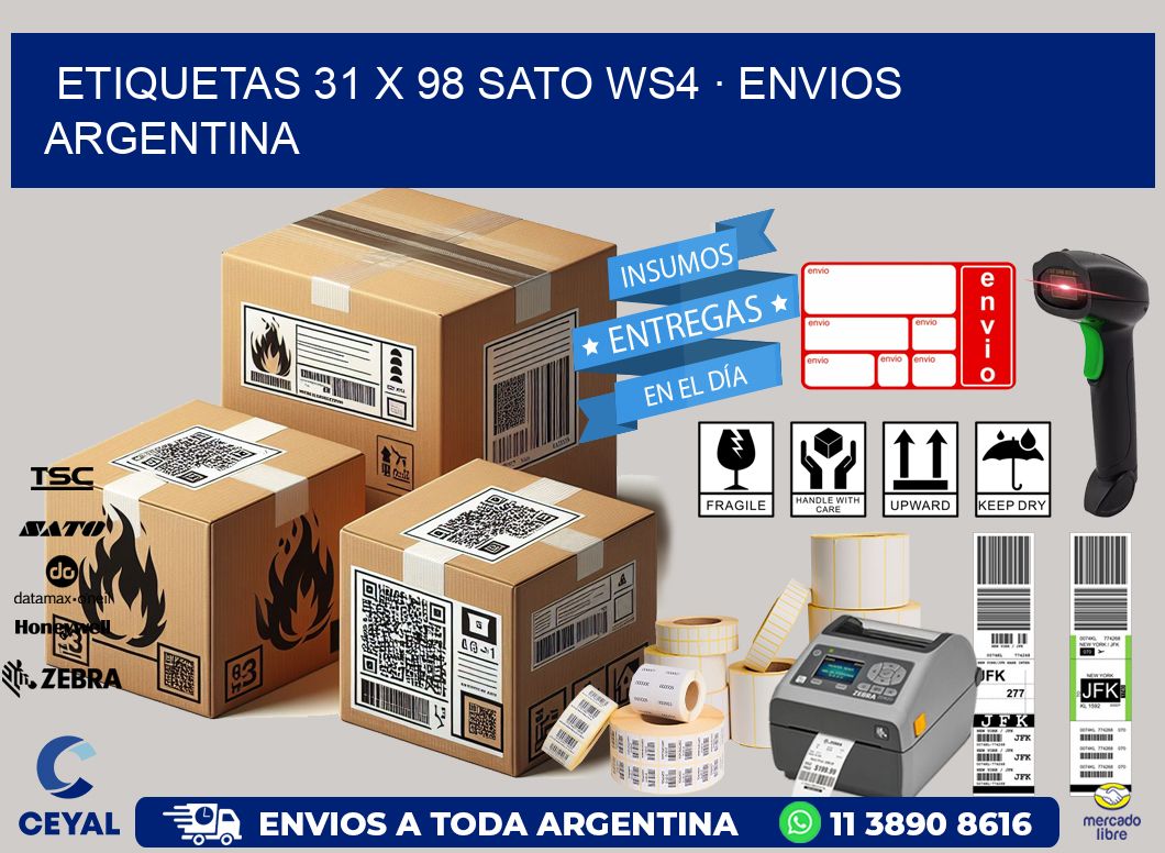 ETIQUETAS 31 x 98 SATO WS4 · ENVIOS ARGENTINA