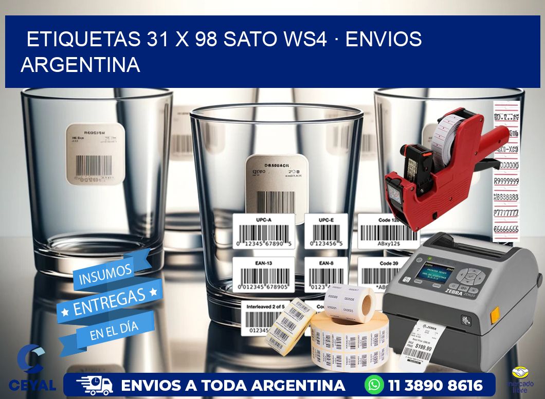 ETIQUETAS 31 x 98 SATO WS4 · ENVIOS ARGENTINA