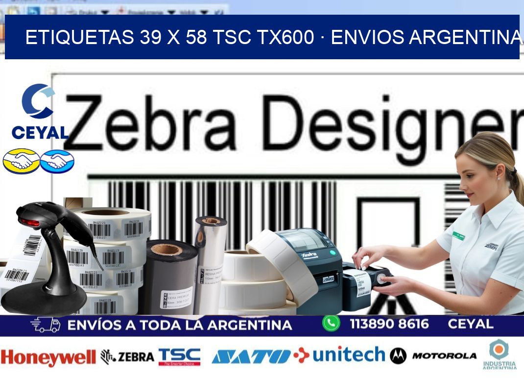 ETIQUETAS 39 x 58 TSC TX600 · ENVIOS ARGENTINA