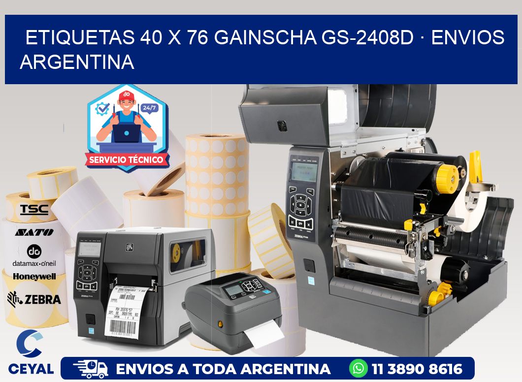 ETIQUETAS 40 x 76 GAINSCHA GS-2408D · ENVIOS ARGENTINA