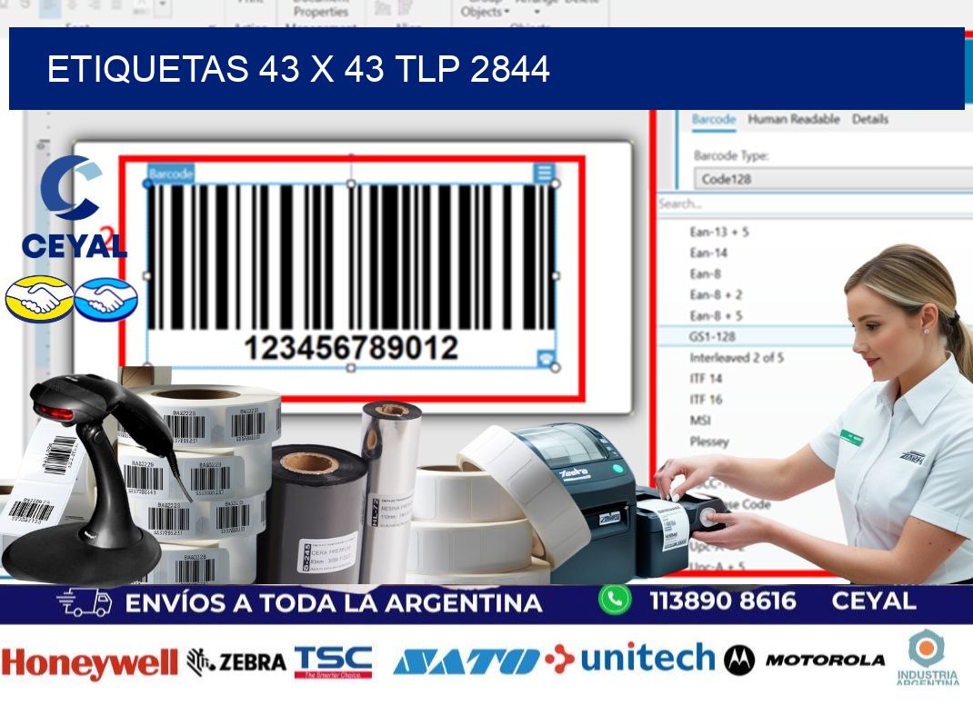 ETIQUETAS 43 x 43 TLP 2844