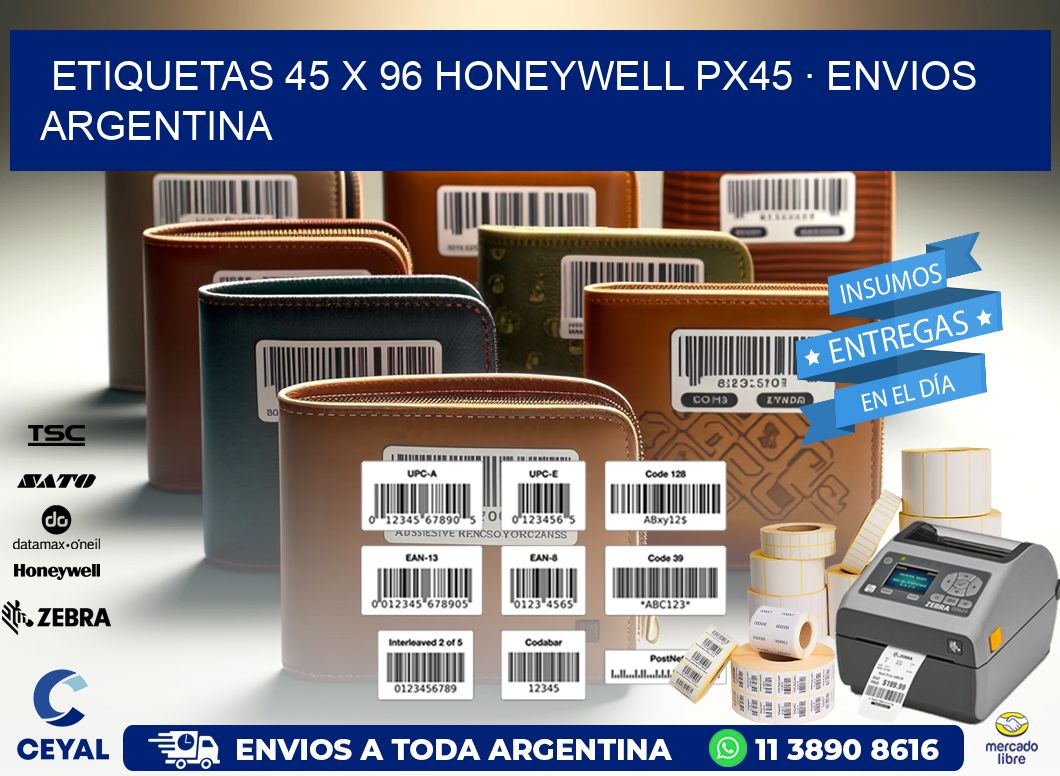 ETIQUETAS 45 x 96 HONEYWELL PX45 · ENVIOS ARGENTINA