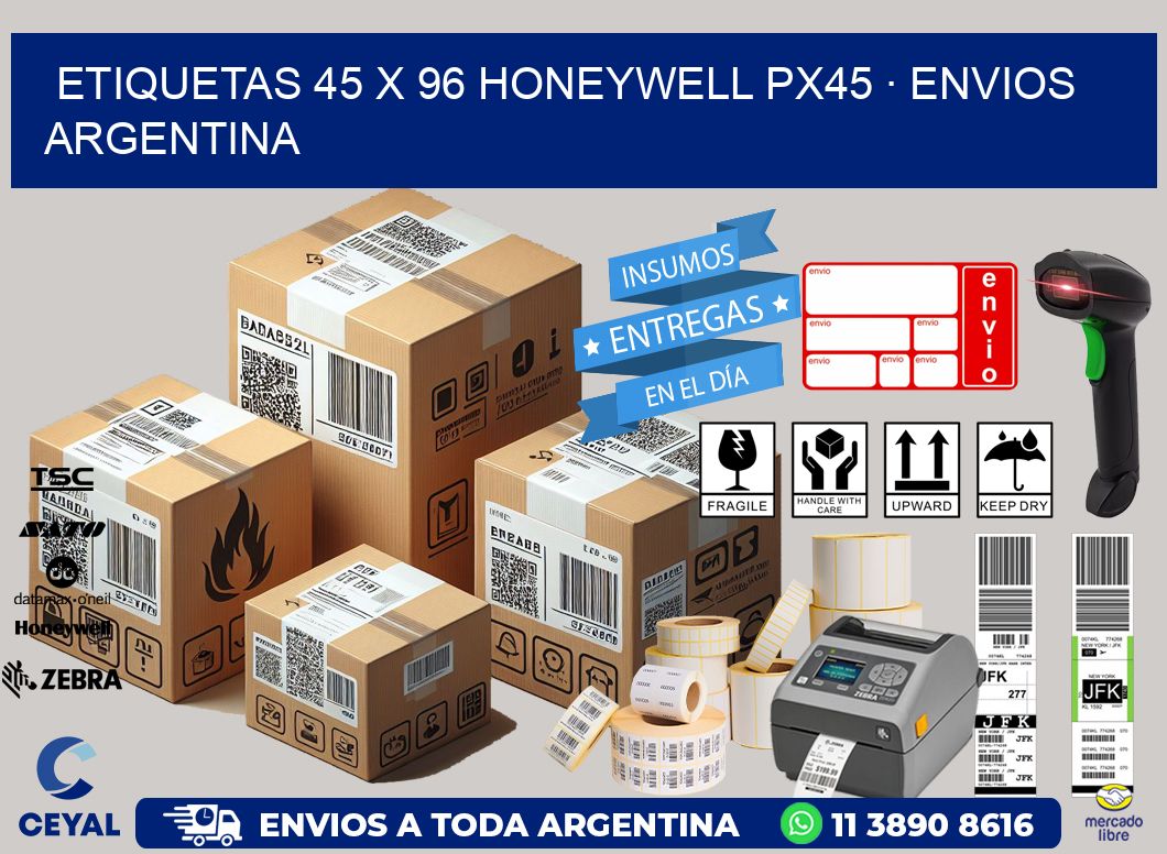 ETIQUETAS 45 x 96 HONEYWELL PX45 · ENVIOS ARGENTINA