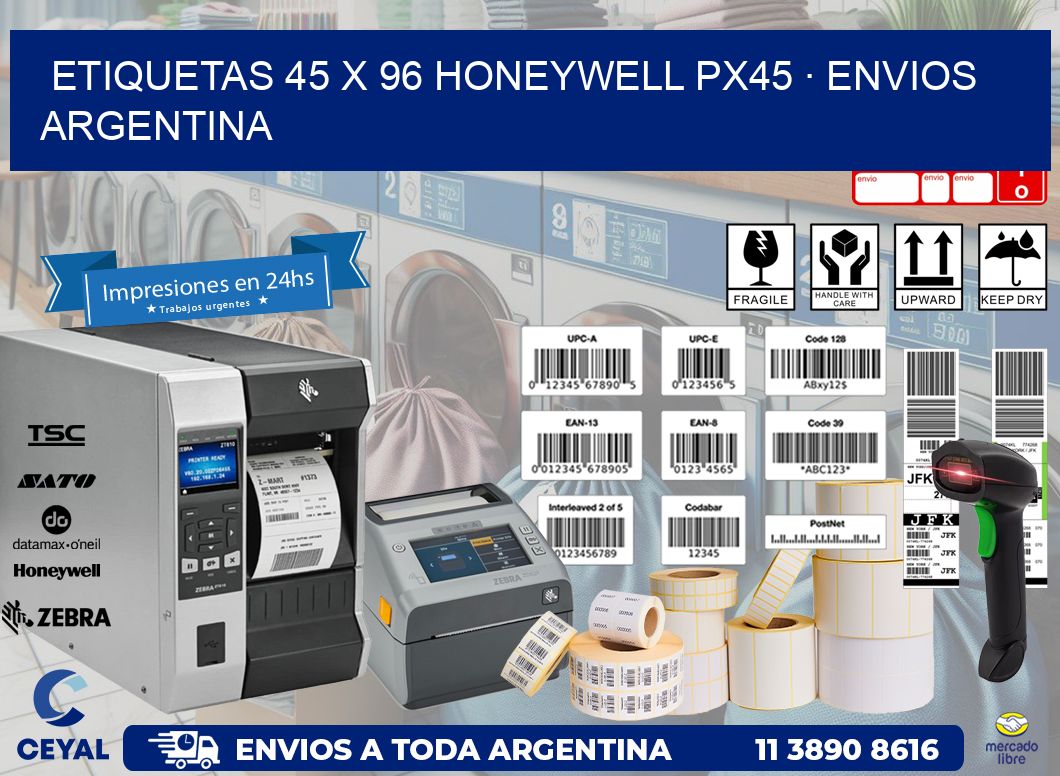 ETIQUETAS 45 x 96 HONEYWELL PX45 · ENVIOS ARGENTINA