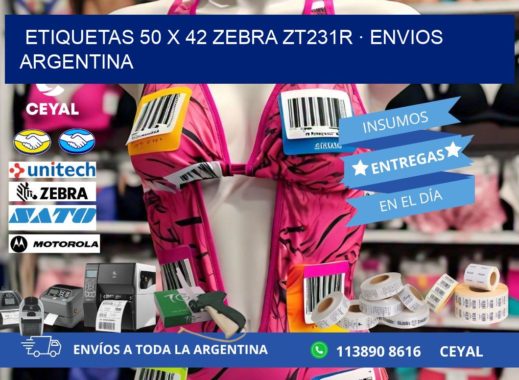 ETIQUETAS 50 x 42 ZEBRA ZT231R · ENVIOS ARGENTINA