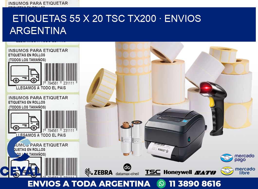 ETIQUETAS 55 x 20 TSC TX200 · ENVIOS ARGENTINA