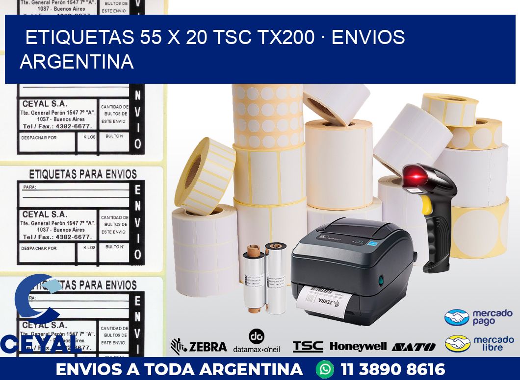 ETIQUETAS 55 x 20 TSC TX200 · ENVIOS ARGENTINA