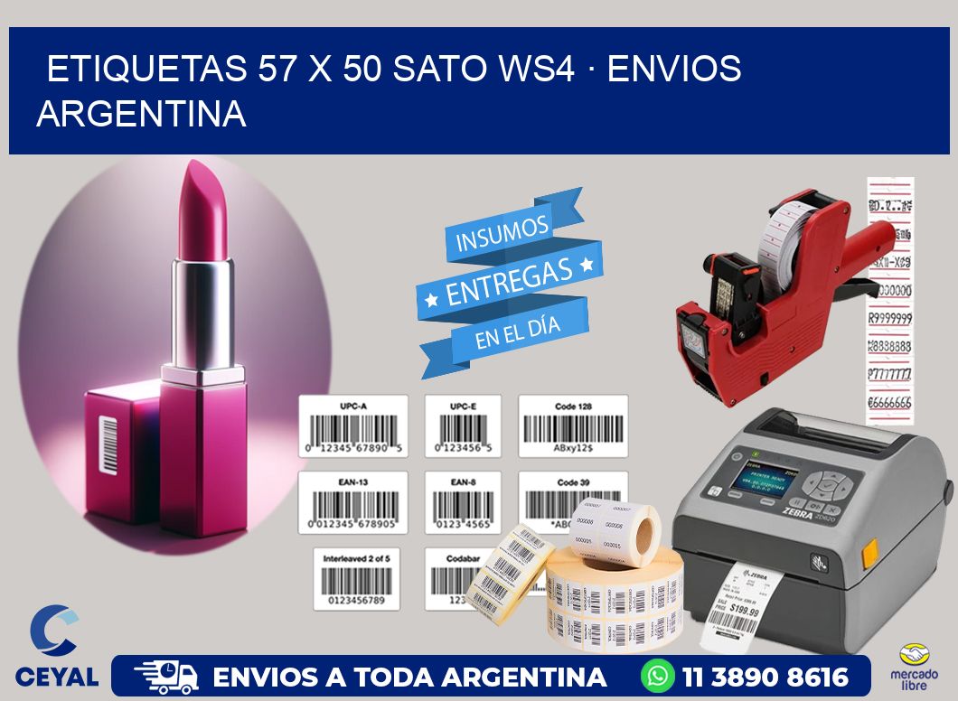 ETIQUETAS 57 x 50 SATO WS4 · ENVIOS ARGENTINA