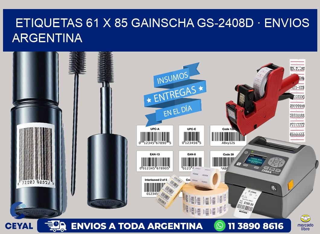 ETIQUETAS 61 x 85 GAINSCHA GS-2408D · ENVIOS ARGENTINA