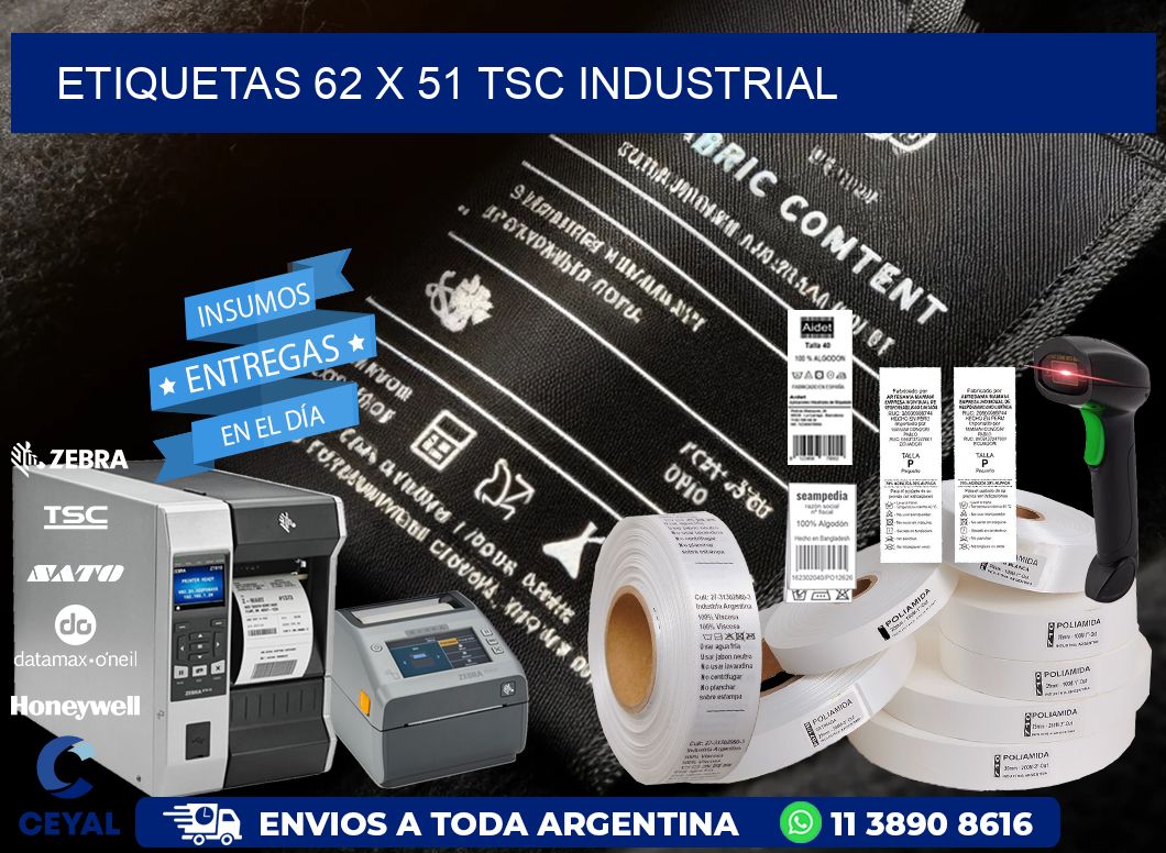 ETIQUETAS 62 x 51 TSC INDUSTRIAL
