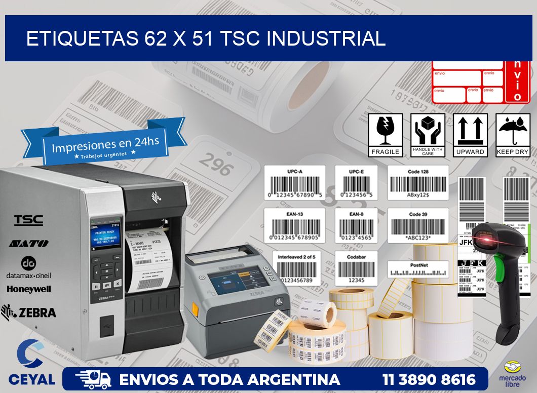 ETIQUETAS 62 x 51 TSC INDUSTRIAL