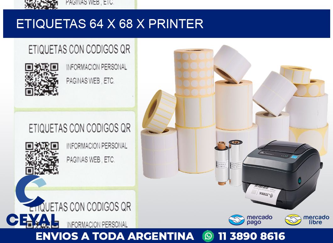 ETIQUETAS 64 x 68 X PRINTER