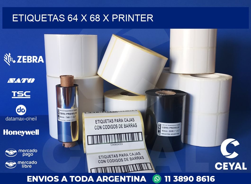 ETIQUETAS 64 x 68 X PRINTER