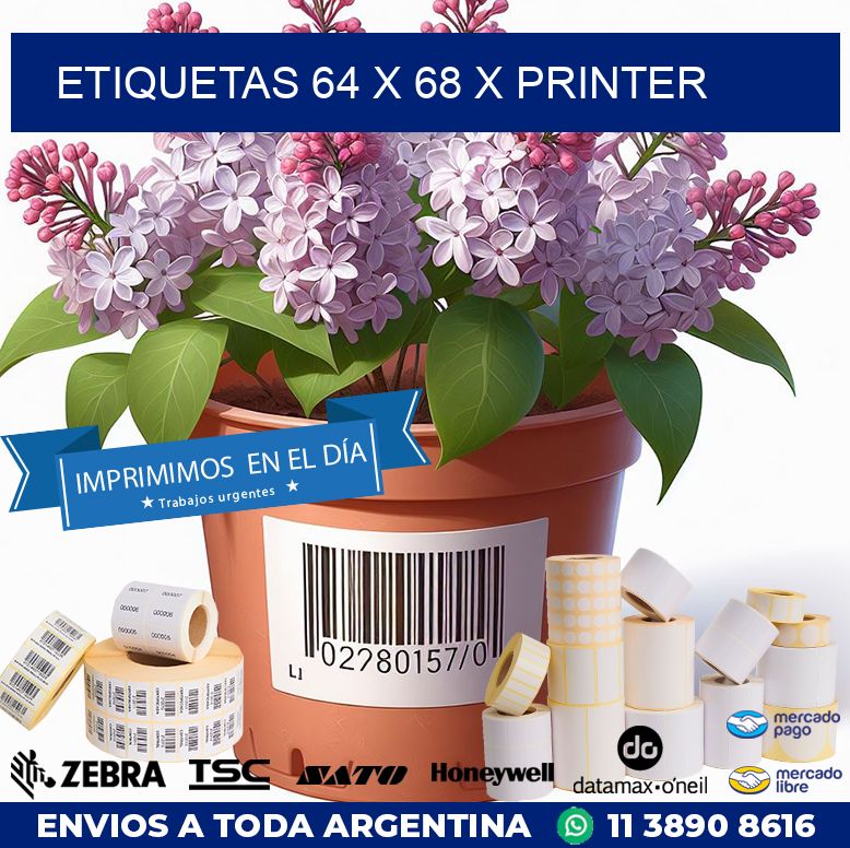 ETIQUETAS 64 x 68 X PRINTER