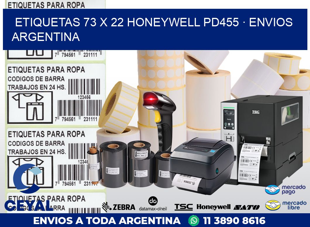 ETIQUETAS 73 x 22 HONEYWELL PD455 · ENVIOS ARGENTINA