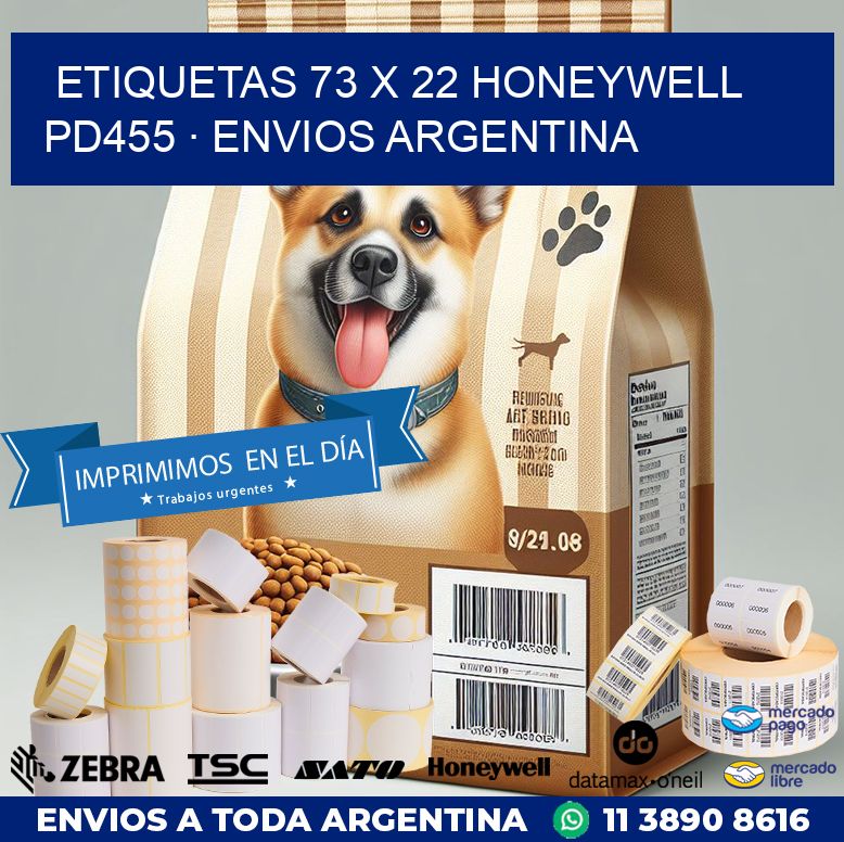 ETIQUETAS 73 x 22 HONEYWELL PD455 · ENVIOS ARGENTINA