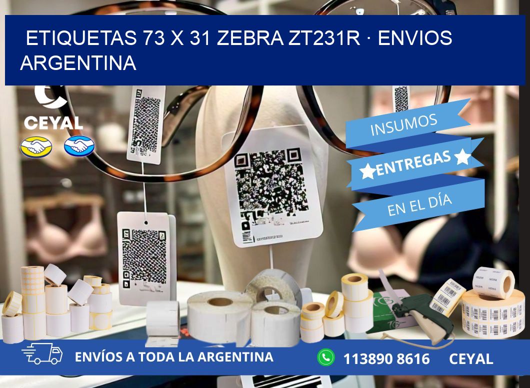ETIQUETAS 73 x 31 ZEBRA ZT231R · ENVIOS ARGENTINA