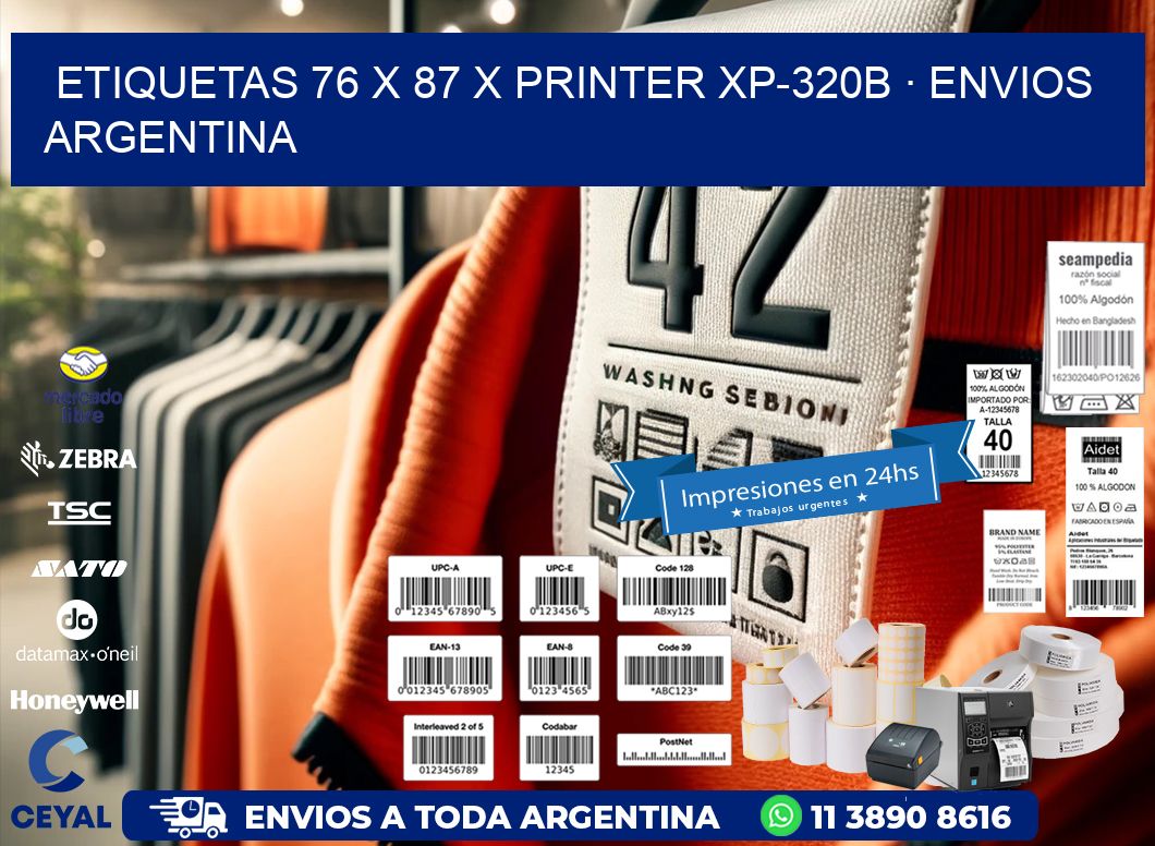 ETIQUETAS 76 x 87 X PRINTER XP-320B · ENVIOS ARGENTINA