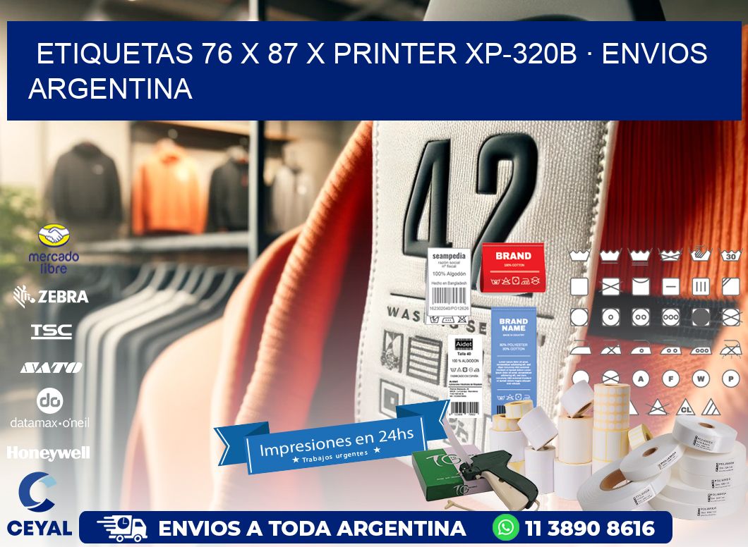 ETIQUETAS 76 x 87 X PRINTER XP-320B · ENVIOS ARGENTINA