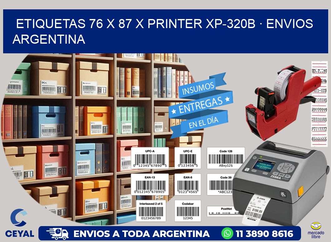 ETIQUETAS 76 x 87 X PRINTER XP-320B · ENVIOS ARGENTINA